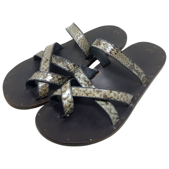 Jutta Neumann New York Helios Sandals Sz 11 Snake Print Leather Handmade Artisan main image 6